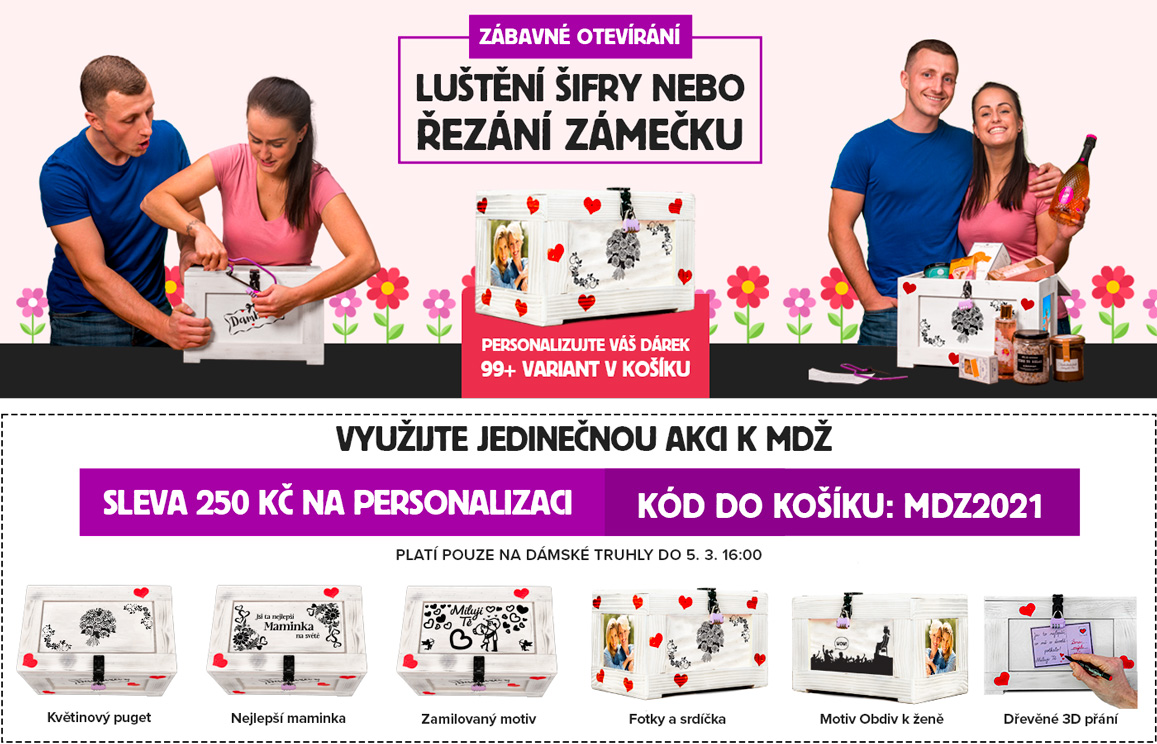 Dárkové truhly pro ženy se zámečkem a pilkou