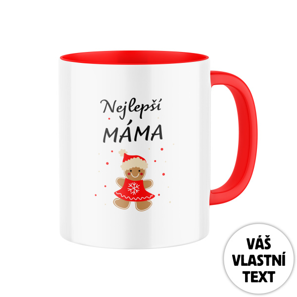 Keramický hrnek s vánočním potiskem Paní Perníčková a vlastním textem