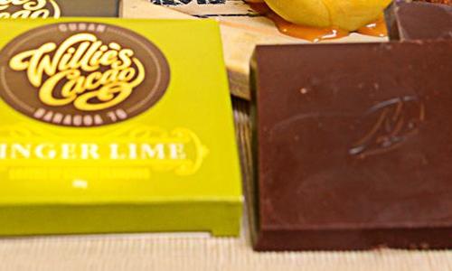 Kvalitní hořká čokoláda se zázvorem a limetkou