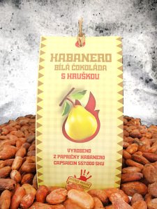Bílá čokoláda s hruškovou a chilli příchutí