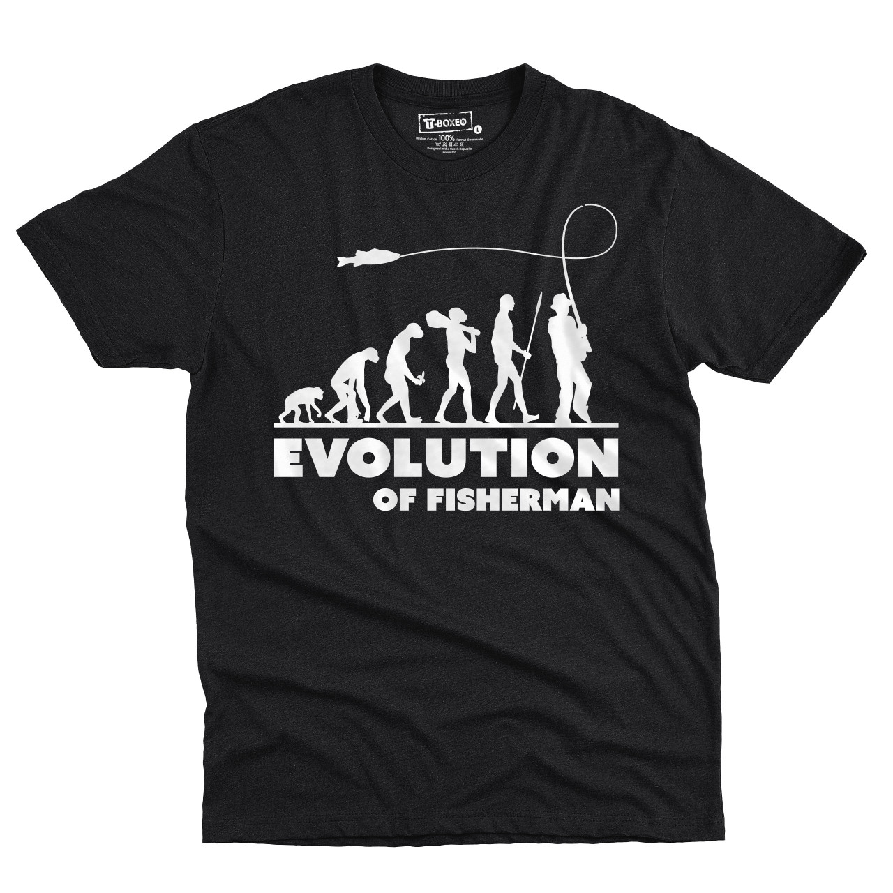 Pánské tričko s potiskem "Evoluce Rybáře"