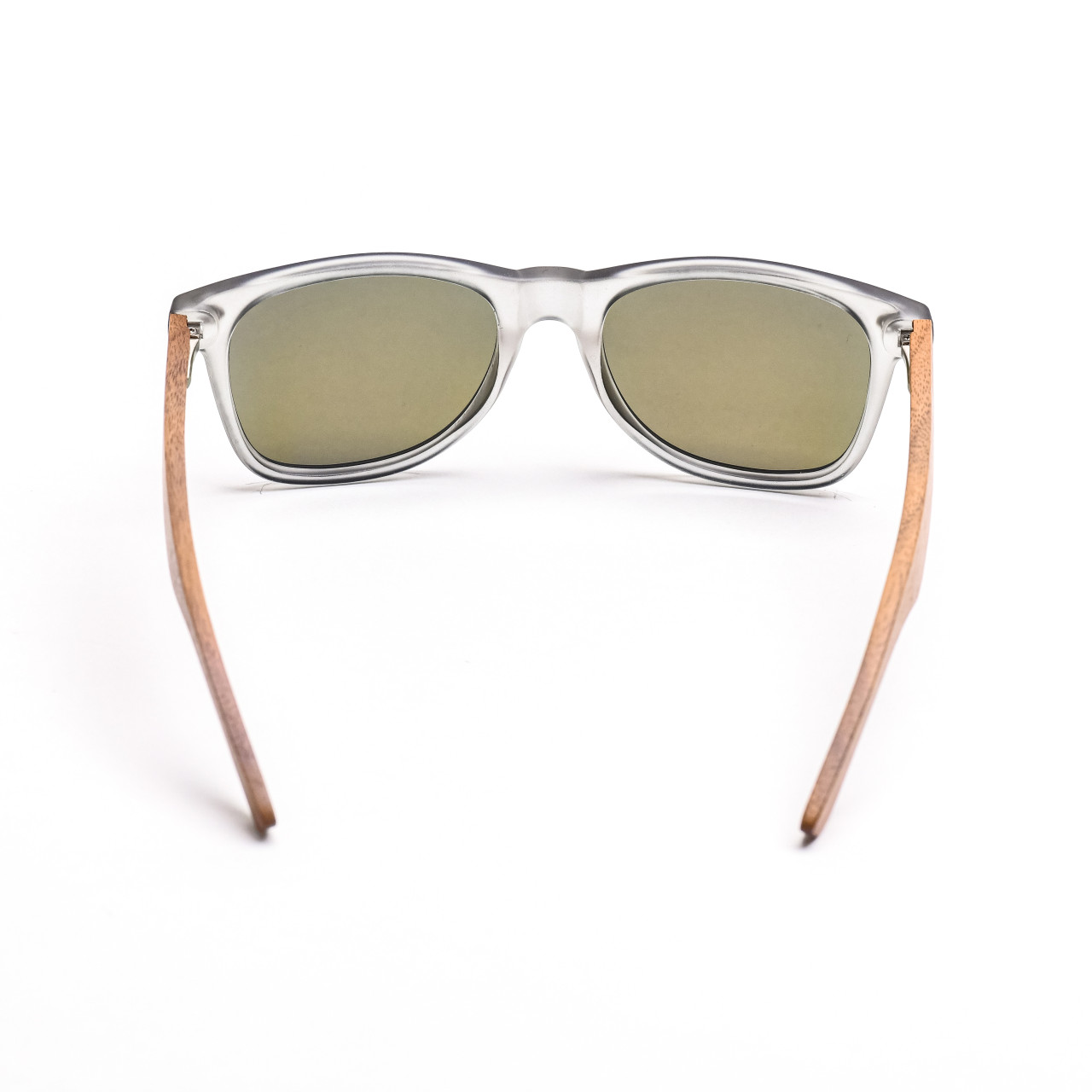 Brýle Classic – zlaté čočky + průhledné obroučky + buk
