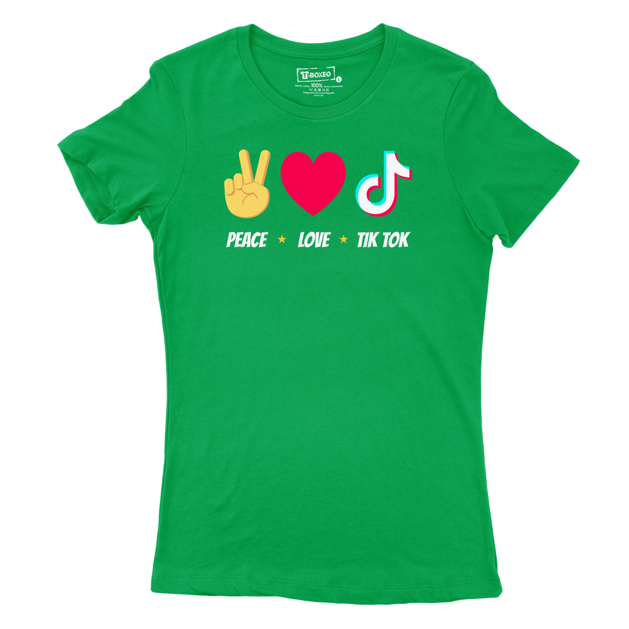 Dámské tričko s potiskem “Peace, love, Tik Tok”