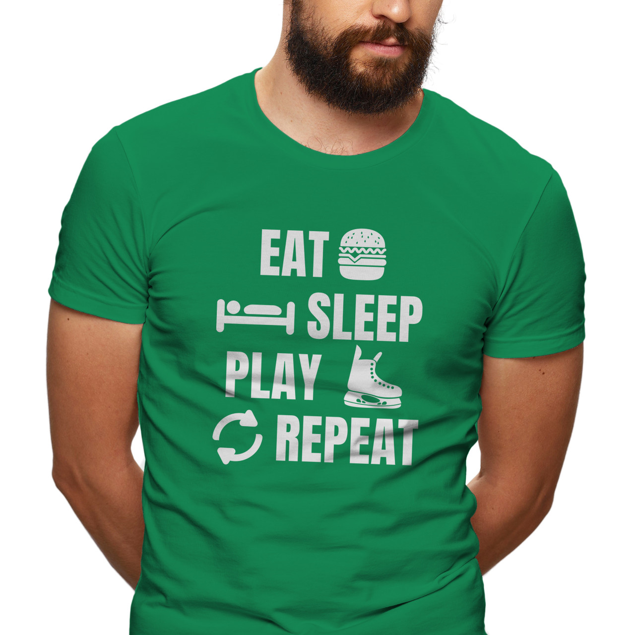 Pánské tričko s potiskem "Eat, sleep, play Hockey"