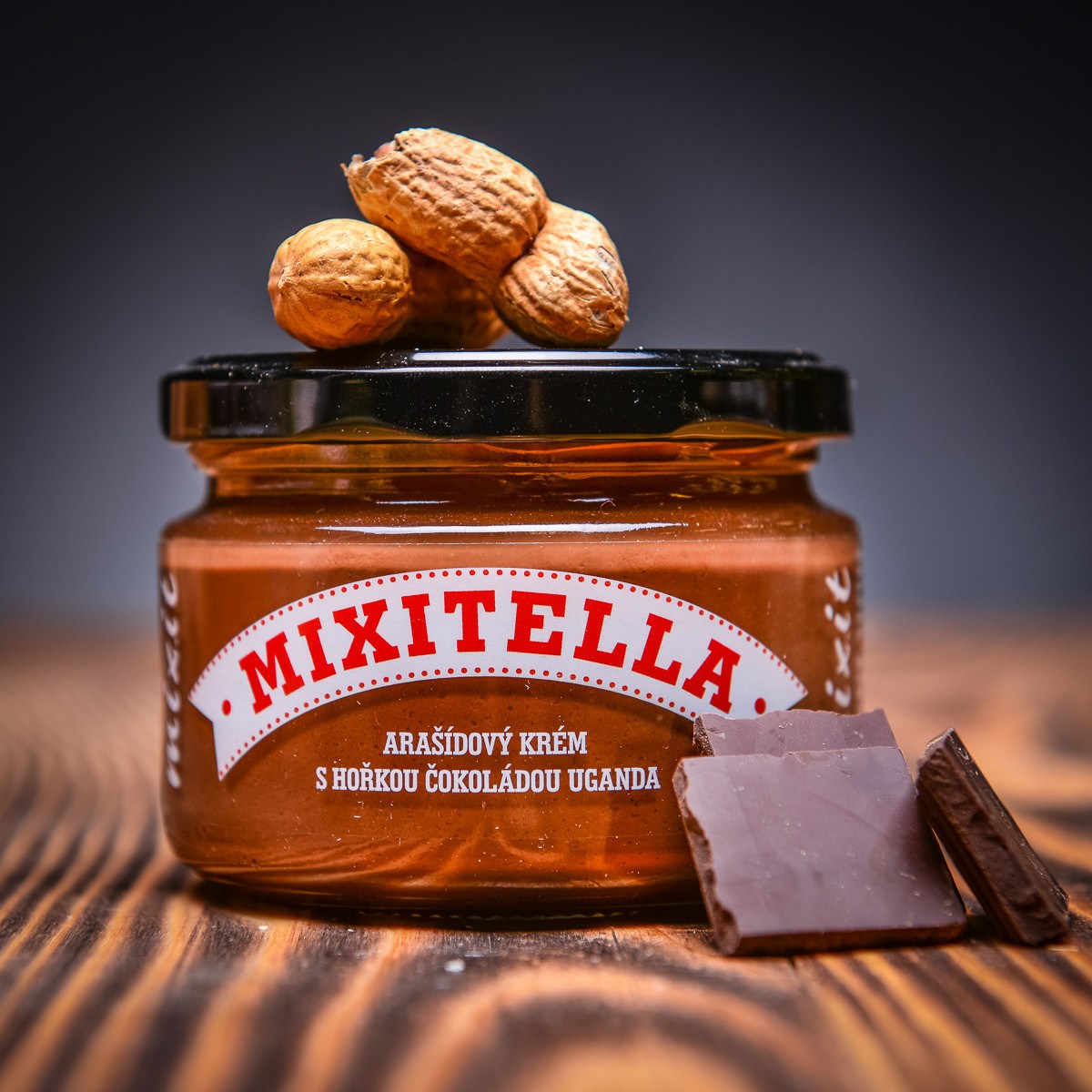 Mixit Mixitella arasidovy krem s horkou cokoladou s Ugandy 250 g.jpg