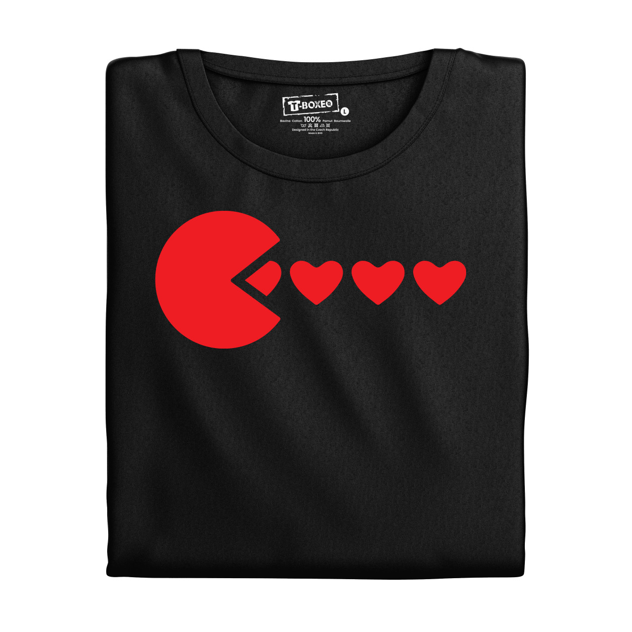 Dámské tričko s potiskem “Pacman se srdíčky”