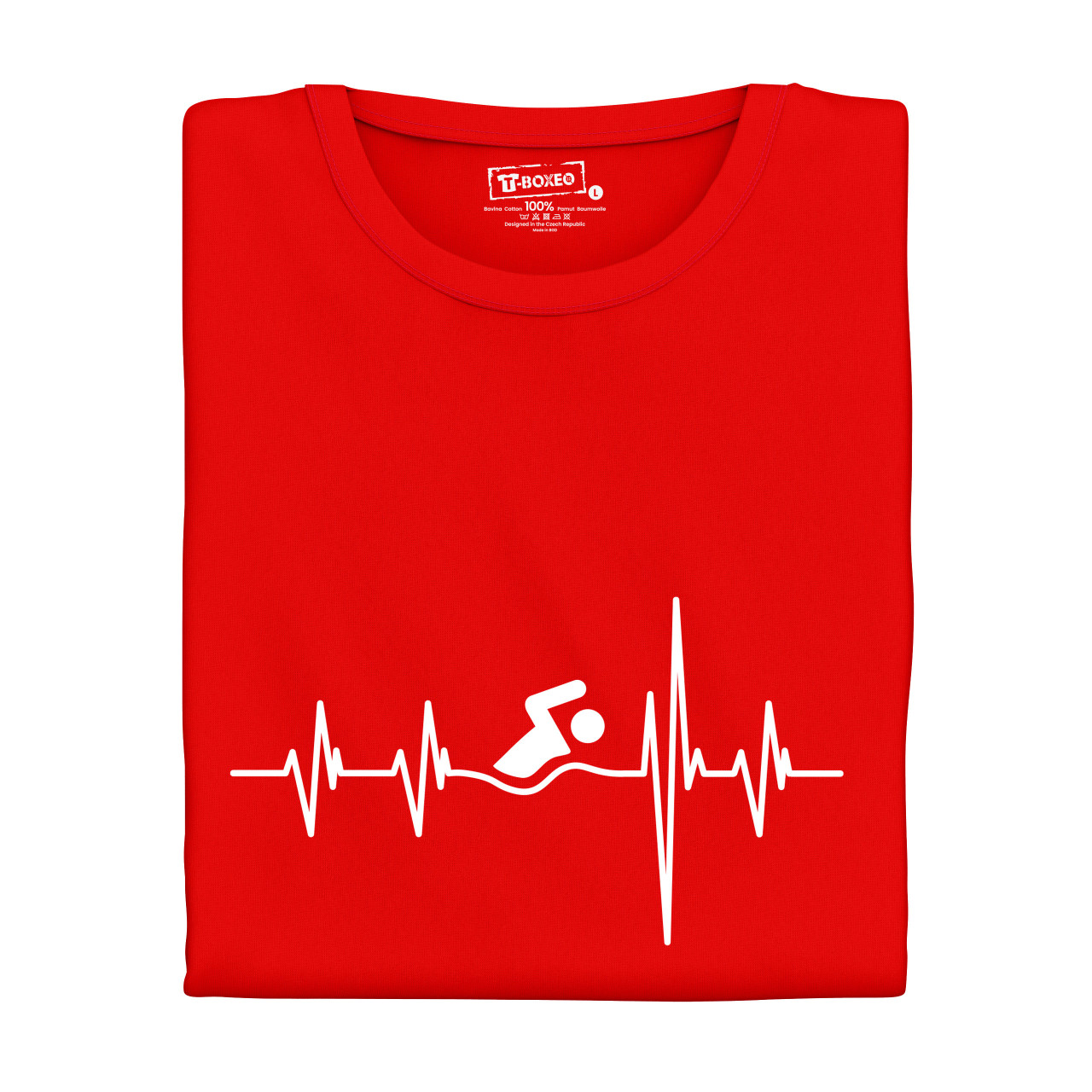Dámské tričko s potiskem "Srdeční tep Plavání"