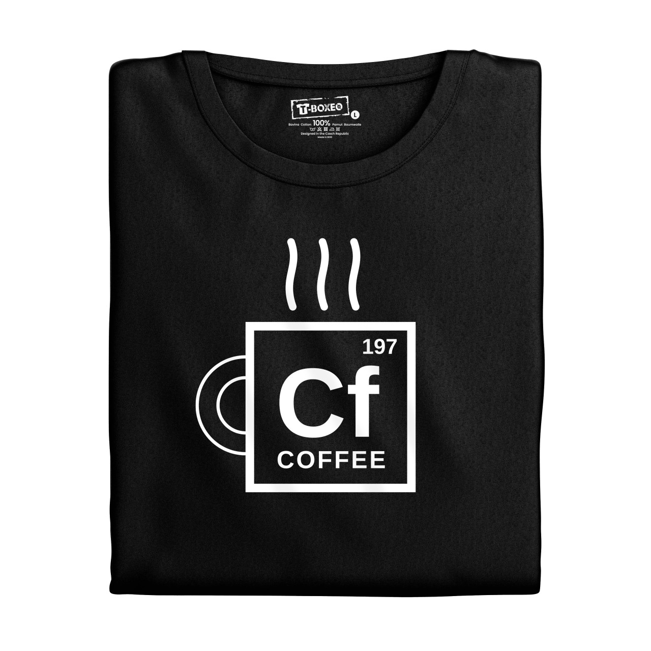 Pánské tričko s potiskem “Chemická značka kofeinu”