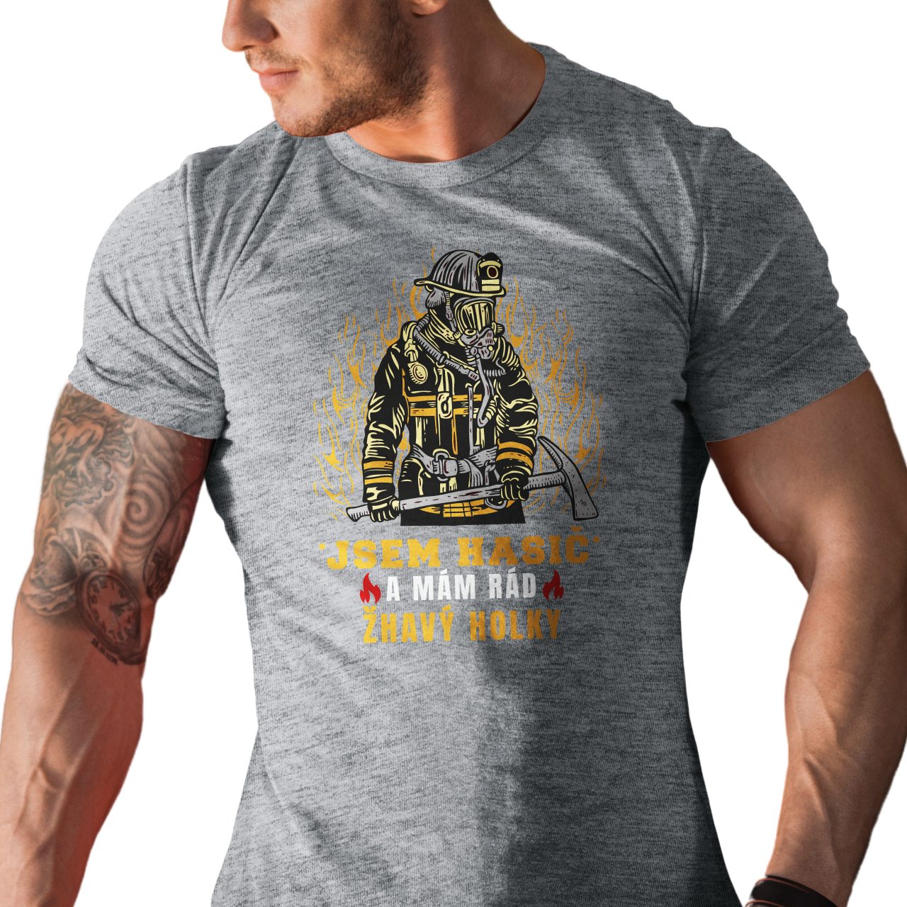Pánské tričko s potiskem "Jsem hasič..."