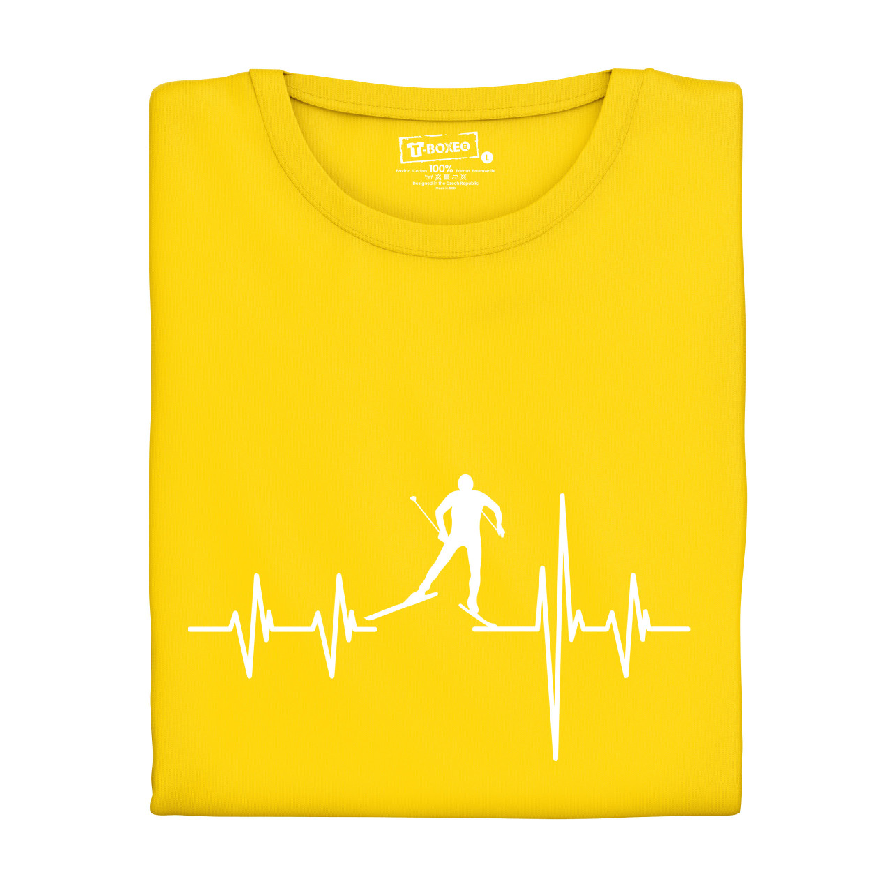 Dámské tričko s potiskem "Srdeční tep Lyže"