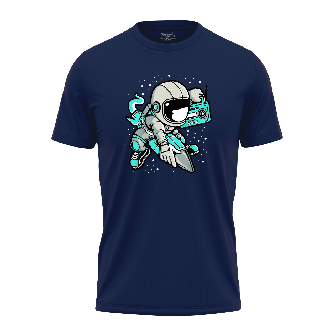 Pánské tričko s potiskem “Astronaut na raketě s rádiem”