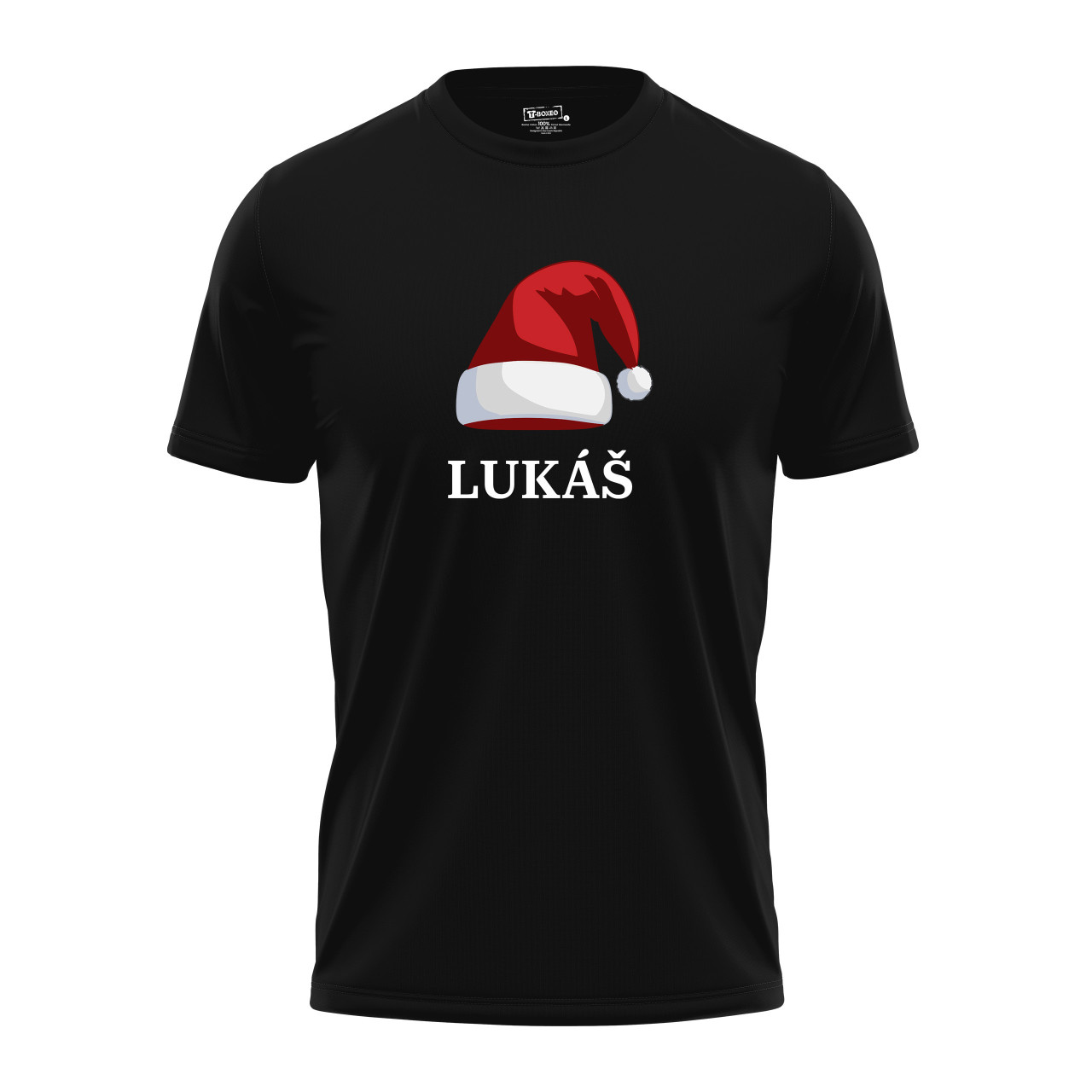 Dámské tričko s potiskem “Vánoční čepice ” a jménem