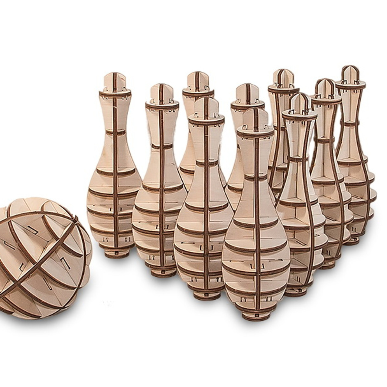 Dřevěný skládací 3D model - Bowling Mini