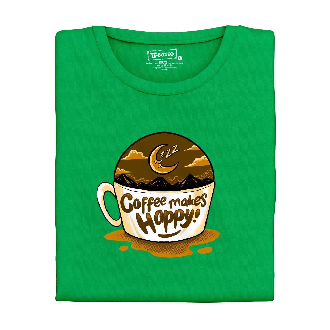 Dámské tričko s potiskem “Coffee Makes Happy”
