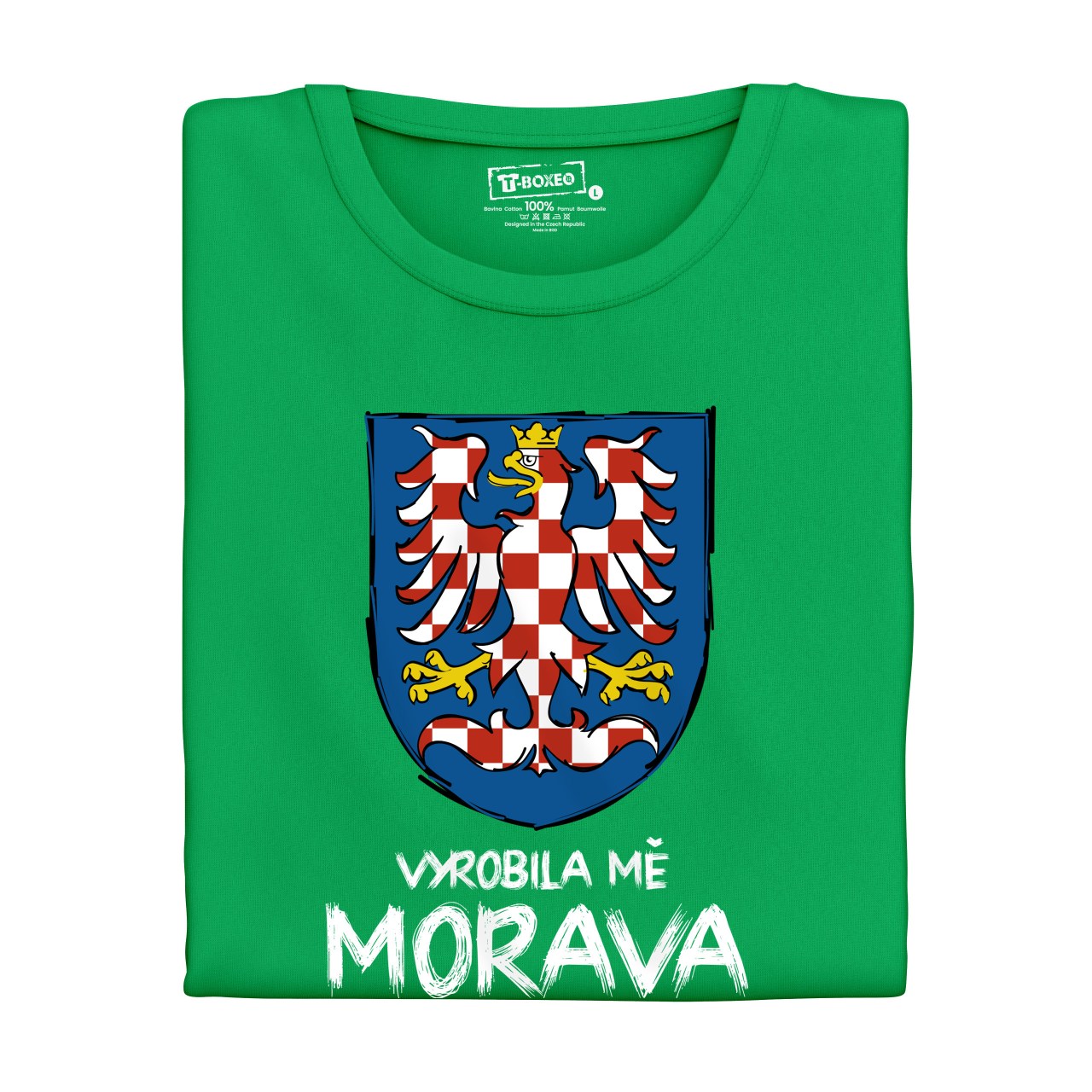 Dámské tričko s potiskem “Vyrobila mě Morava” 