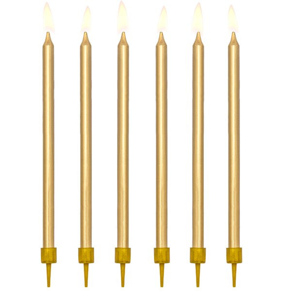 Svíčky - Zlaté 12.5cm 12ks