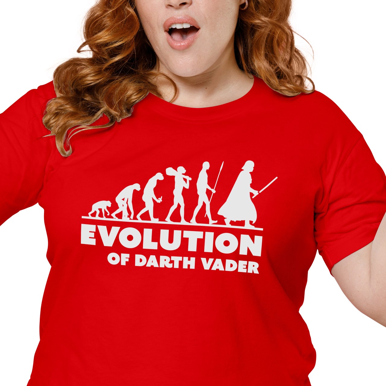 Dámské tričko s potiskem "Evoluce Fanouška Star Wars"
