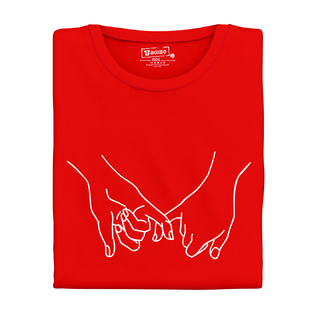 Dámské tričko s potiskem “Dotýkající se ruce”
