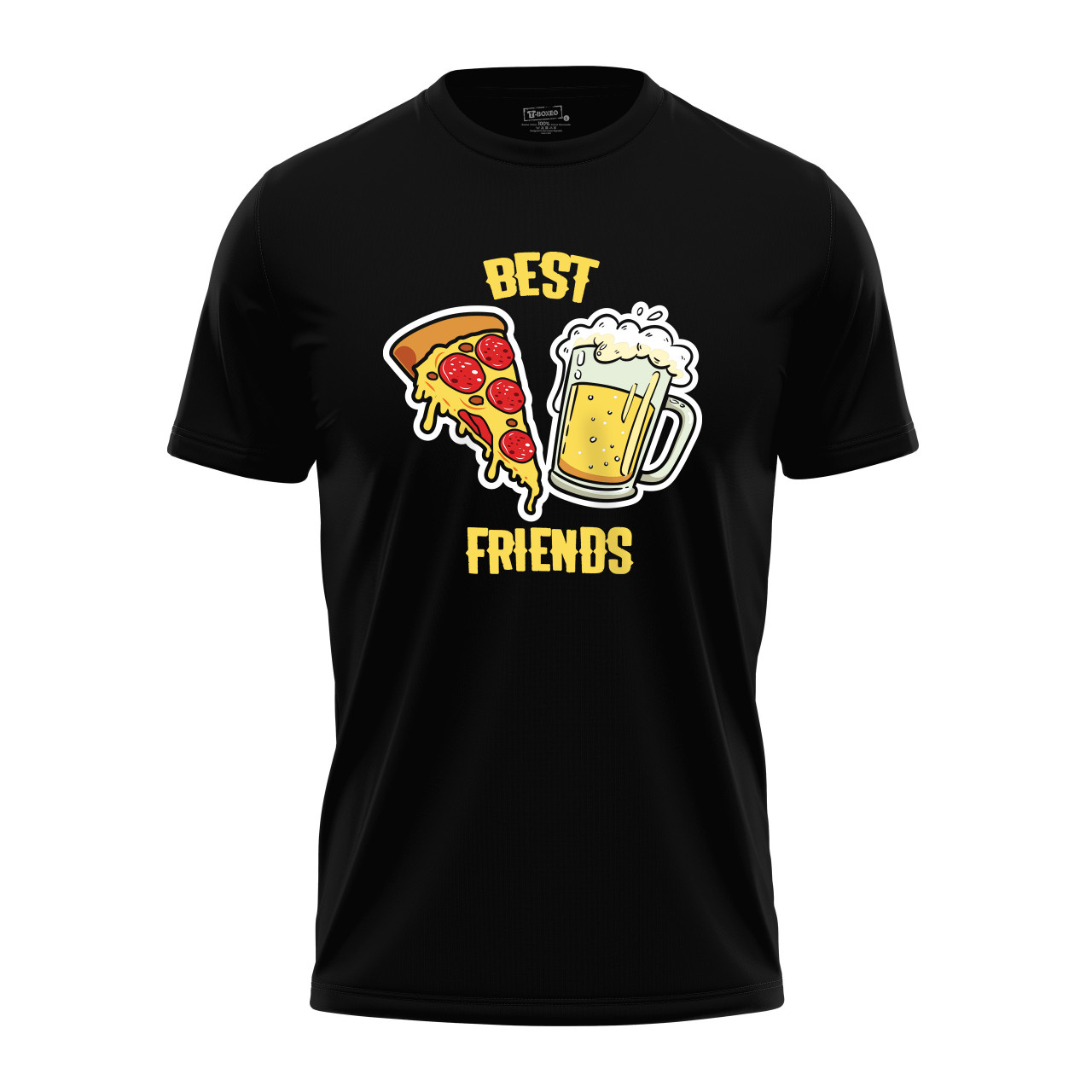 Pánské tričko s potiskem "Nejlepší kámoši pivo a pizza"