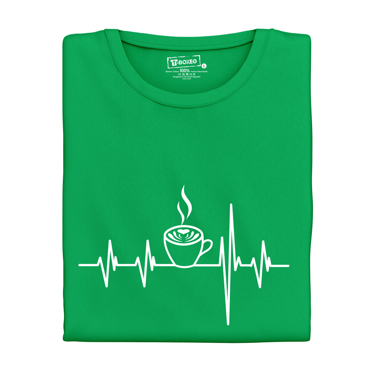 Dámské tričko s potiskem "Srdeční tep Kafe"