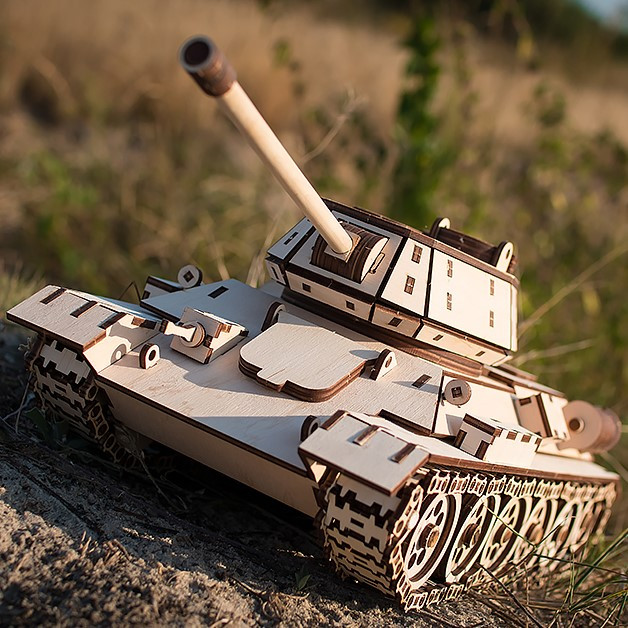 Dřevěný skládací 3D model - Tank T-34