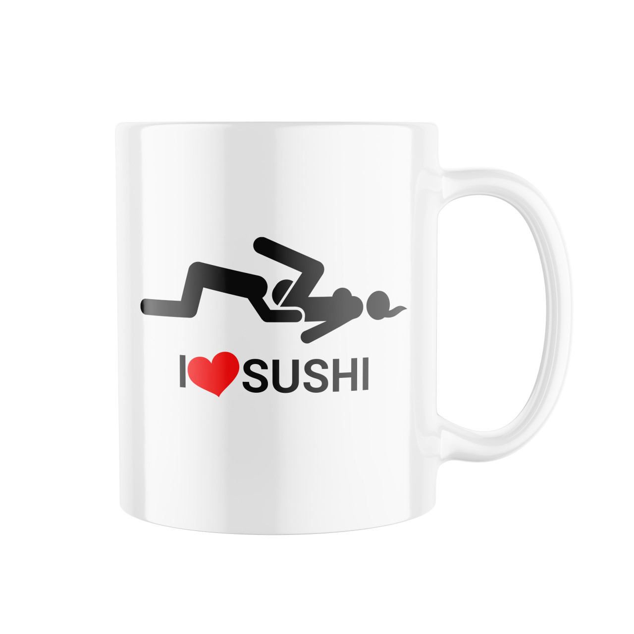 Keramický hrnek s potiskem I ❤ sushi