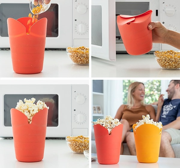 Silikonové skládací nádoby na popcorn popbox innovagoods (2 kusy) (V0103138)