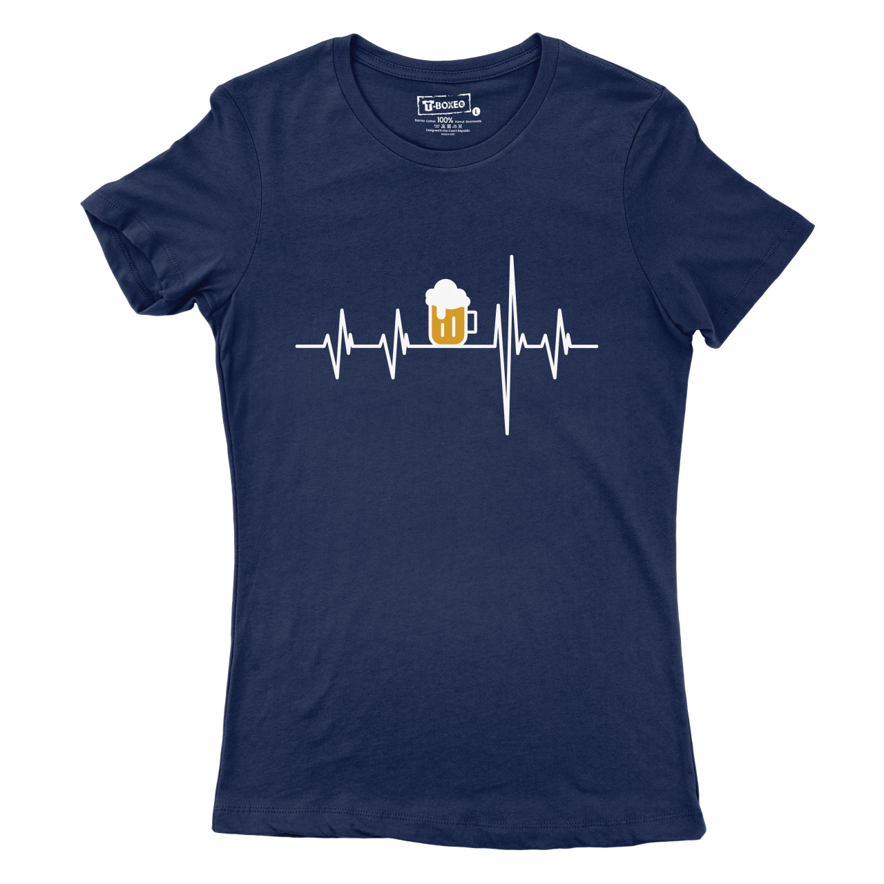 Dámské tričko s potiskem "Srdeční tep Pivo"