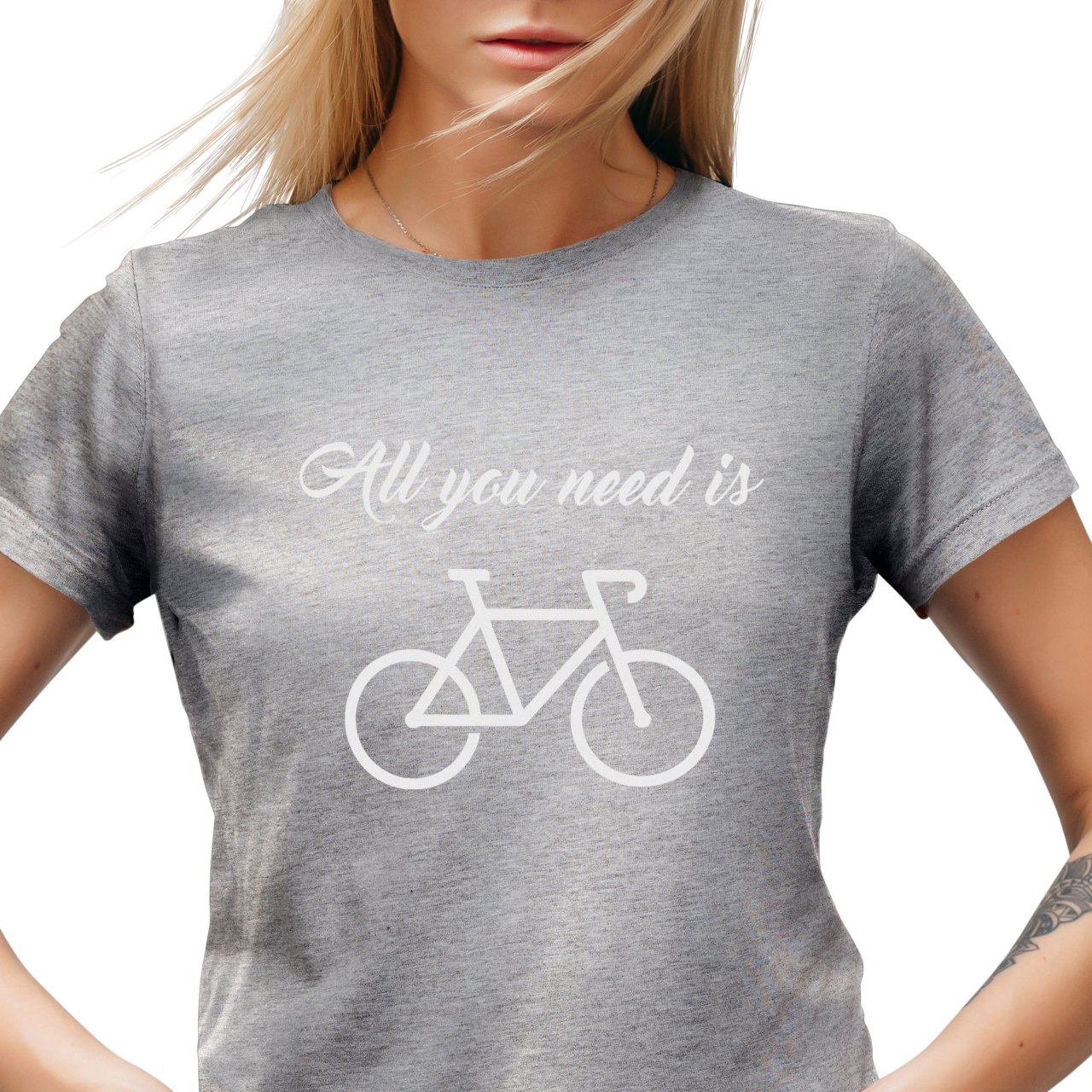 Dámské tričko s potiskem "All you need is Bike"
