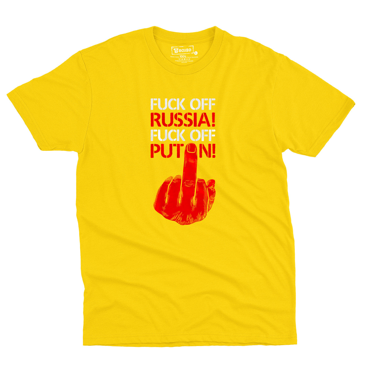 Pánské tričko s potiskem “Fuck off Russia! Fuck off Putin!”
