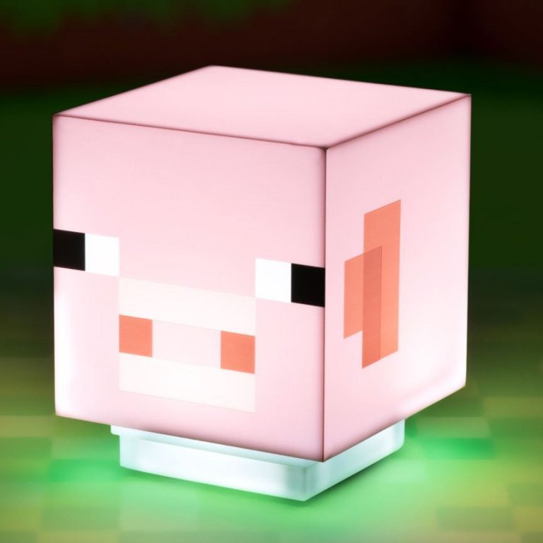 Dekorativní lampa Minecraft - Pig - 9 x 11 x 9 cm (355605)