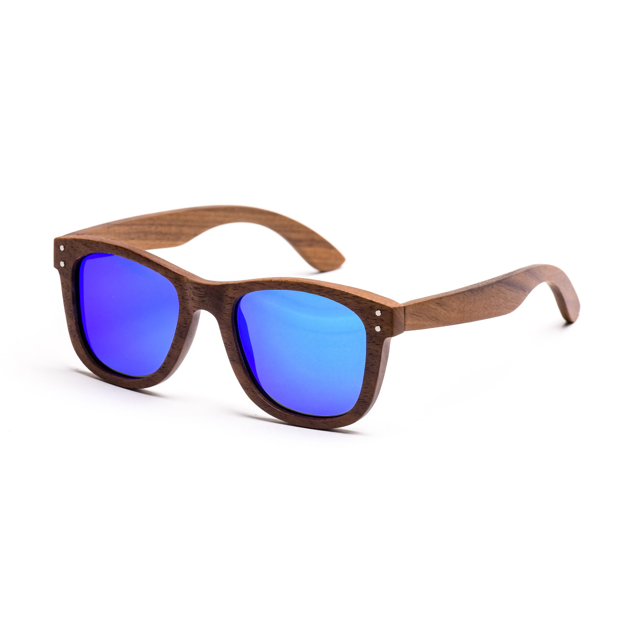 Brýle Wood – modré čočky + tmavý ořech