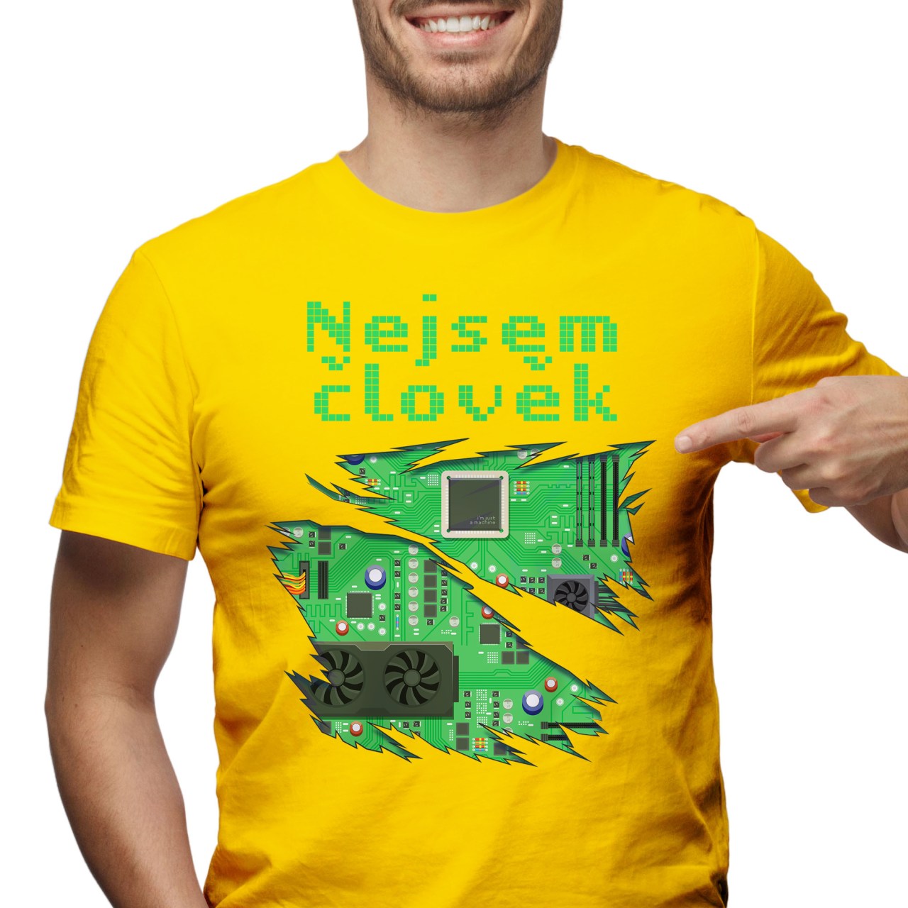 Pánské tričko s potiskem "Nejsem člověk" 