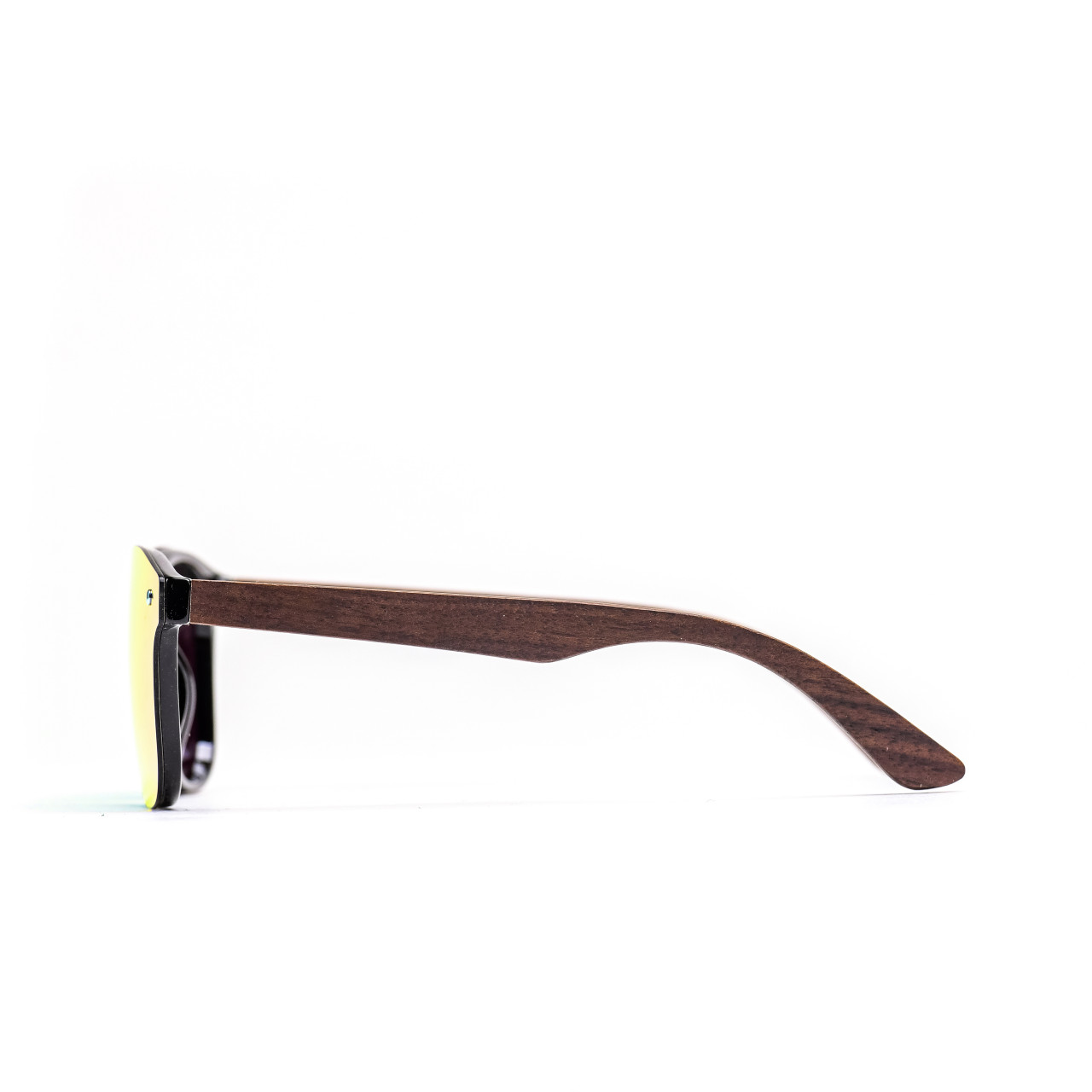 Brýle Luxury – žluté čočky + tmavý ořech s gravírováním