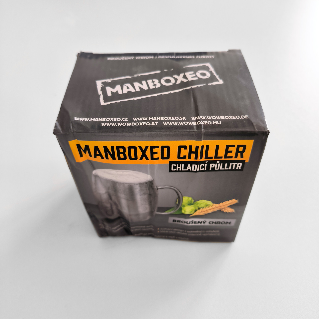 Nerezový "půllitr" Manboxeo s gravírováním 400 ml - broušený II. jakost