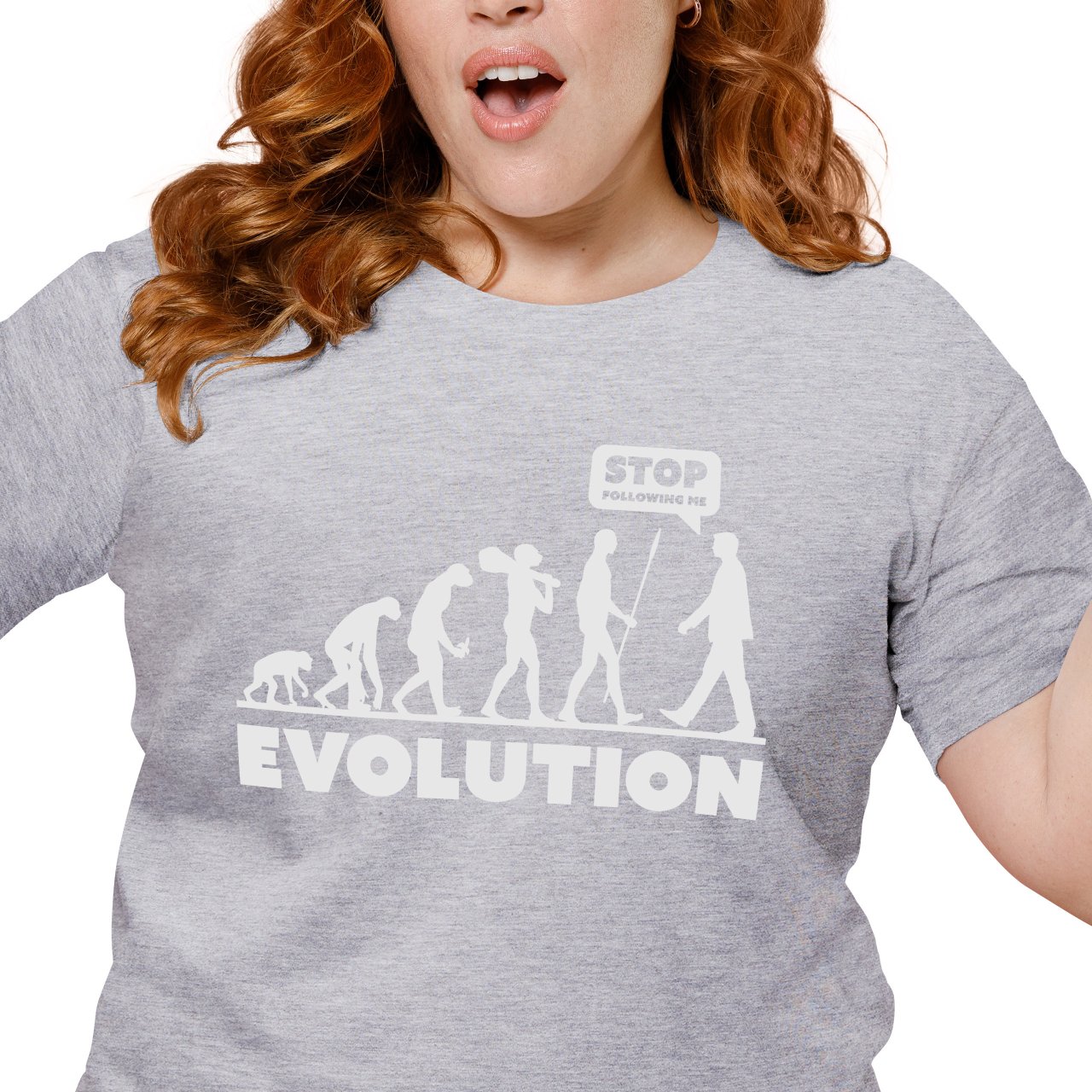 Dámské tričko s potiskem "Evoluce Naštvaného člověka"