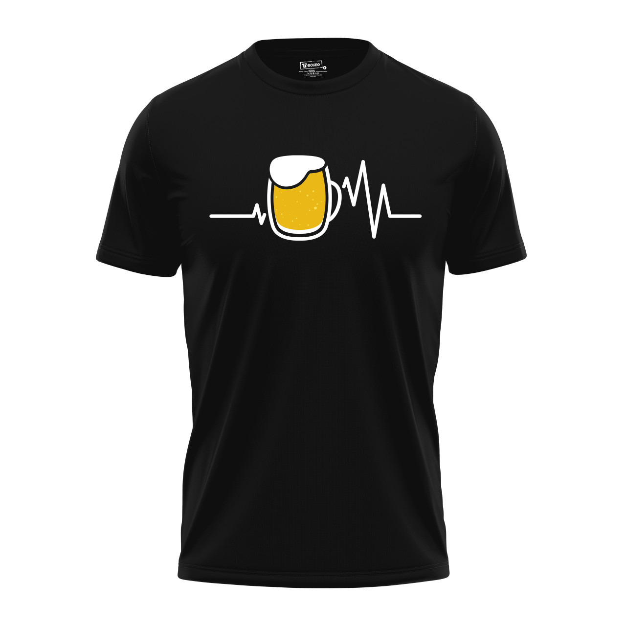 Pánské tričko s potiskem “Tep srdce s pivem”
