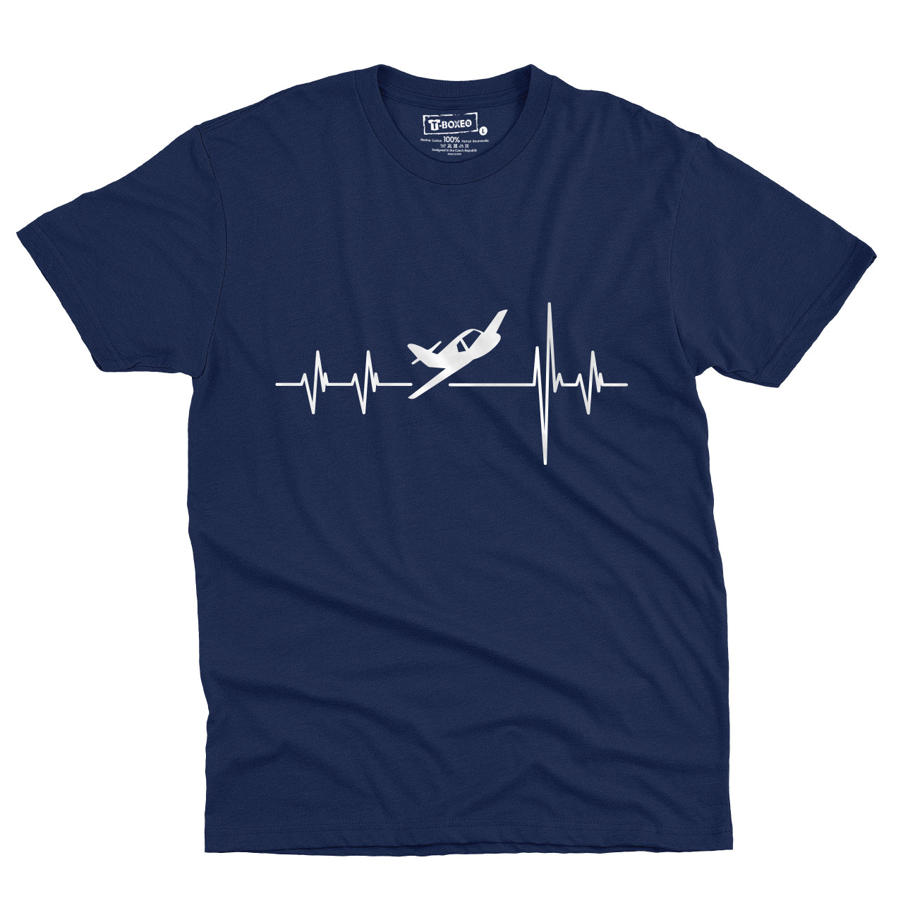 Pánské tričko s potiskem "Srdeční tep Sportovní letadlo"