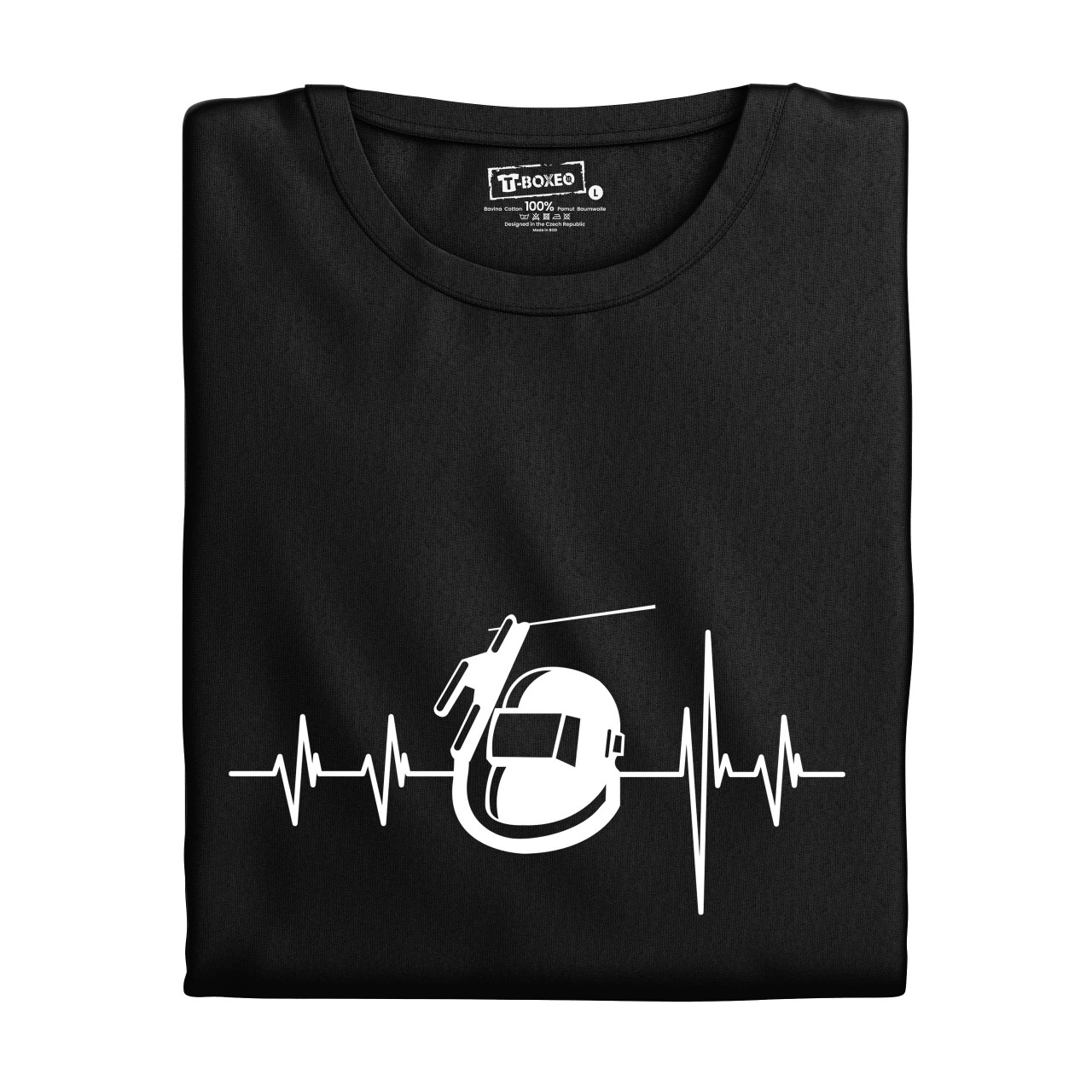 Pánské tričko s potiskem "Srdeční tep Svařování"