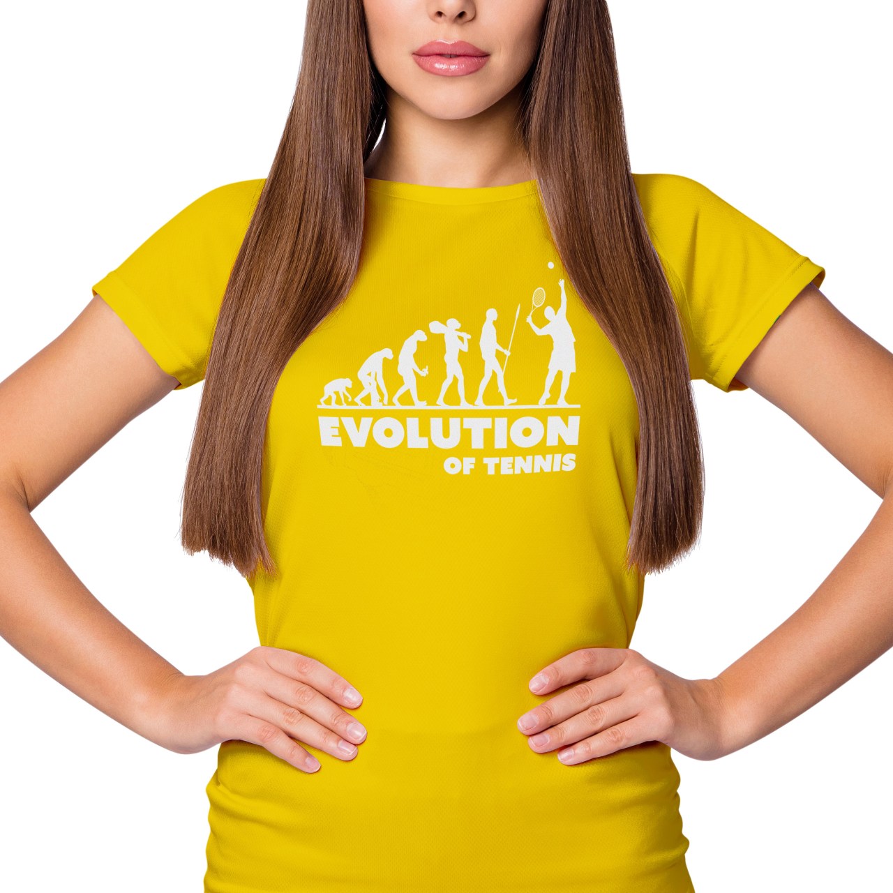 Dámské tričko s potiskem "Evoluce Tenistky"