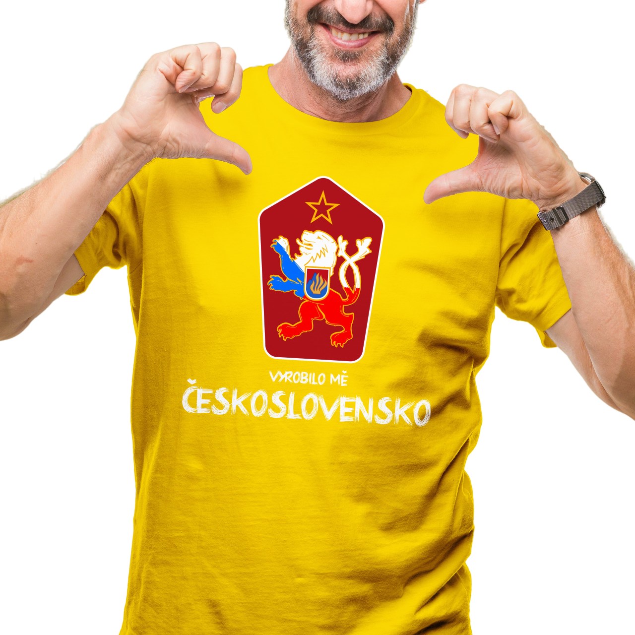 Pánské tričko s potiskem “Vyrobilo mě Československo”