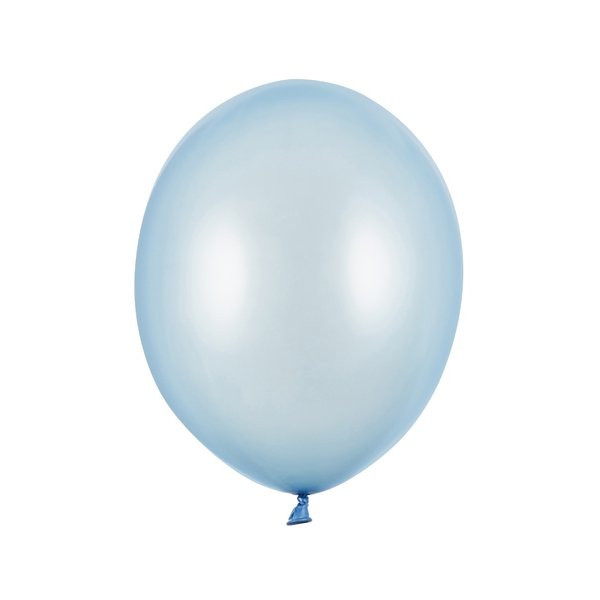Latexový balónek - Metalická baby modrá 27cm - 20 ks
