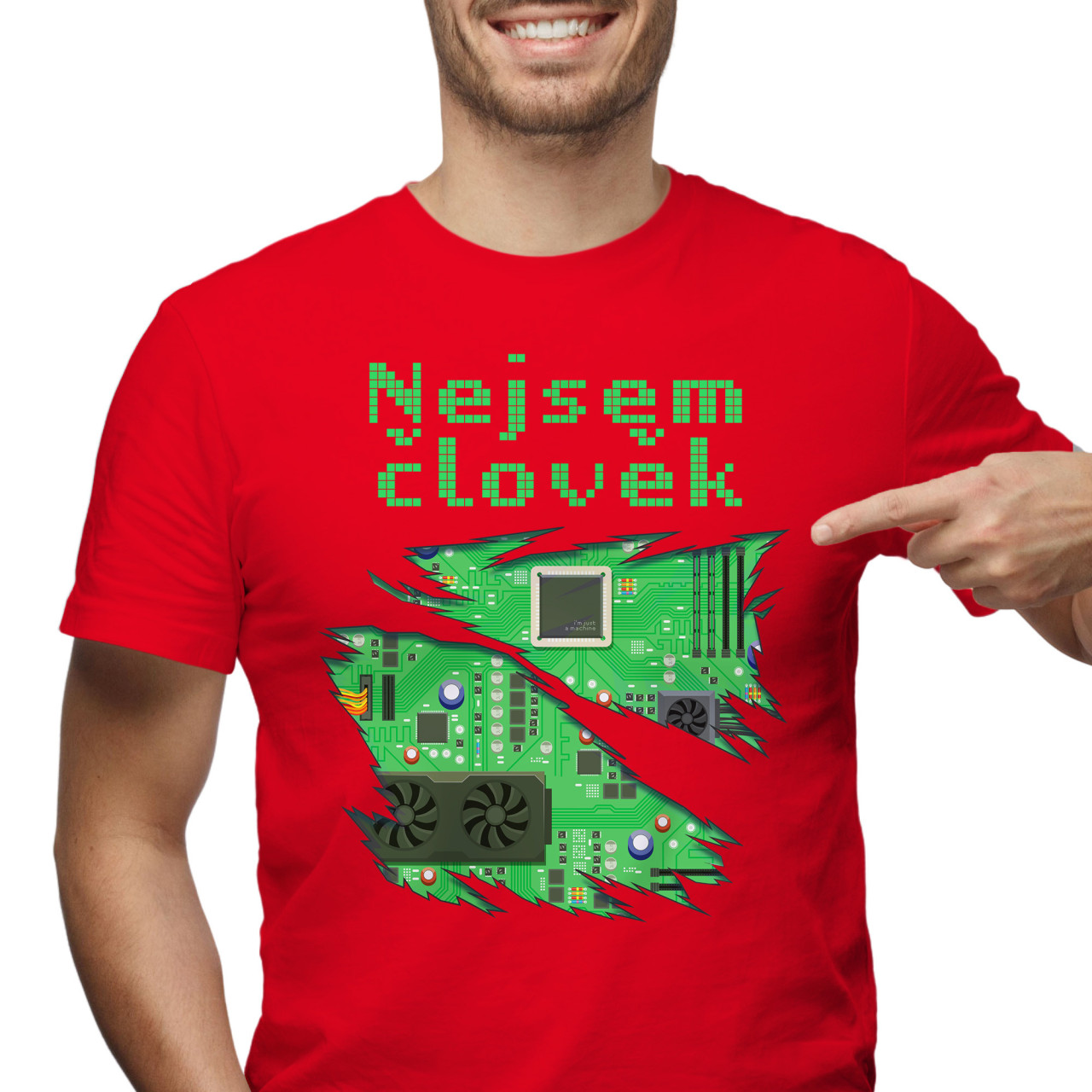 Pánské tričko s potiskem "Nejsem člověk" 