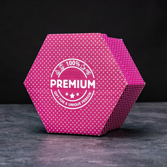 Hexagon plný prémiové kávy - Fialový
