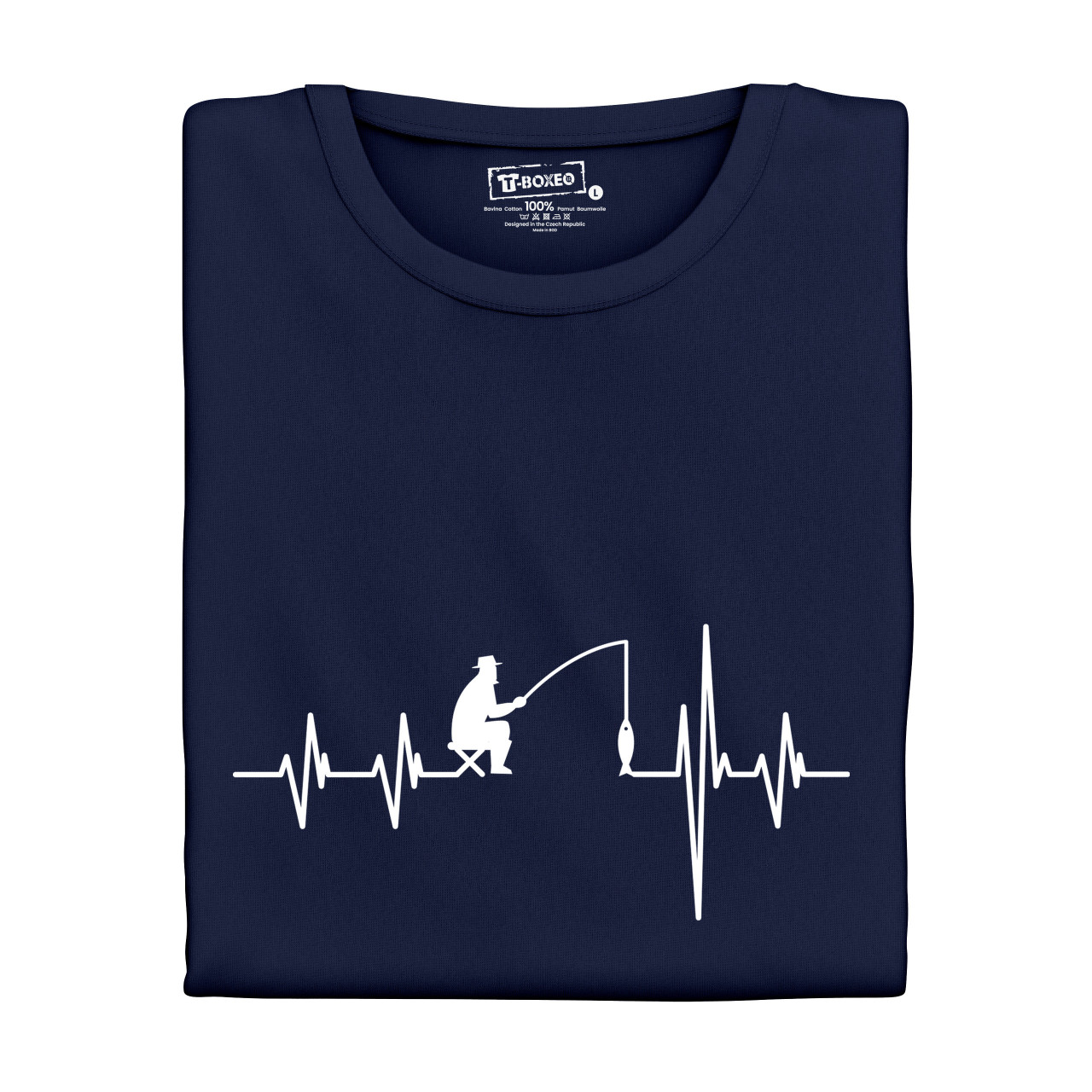 Dámské tričko s potiskem "Srdeční tep Rybář"
