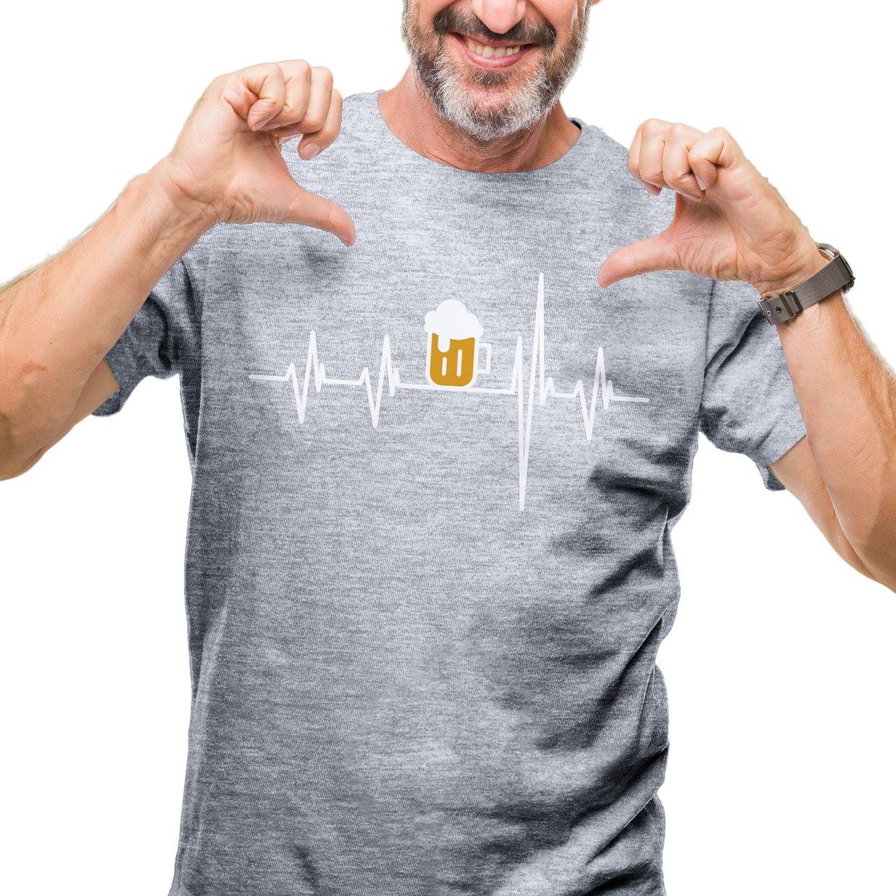 Pánské tričko s potiskem "Srdeční tep Půllitr"