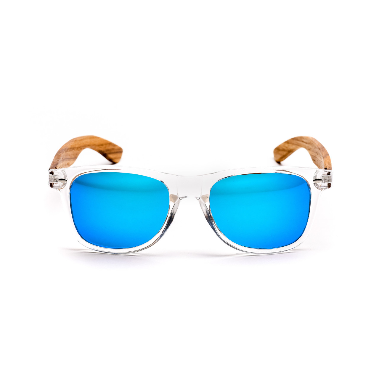 Brýle Classic – modré čočky + průhledné obroučky + zebra s gravírováním