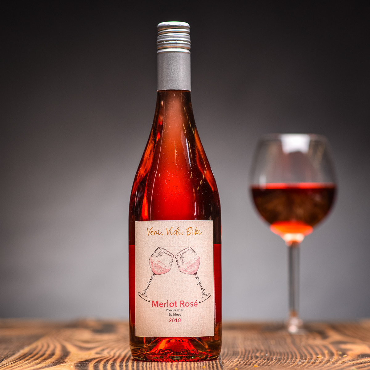Růžové víno Merlot Rosé 2018 pozdní sběr 0,75 l
