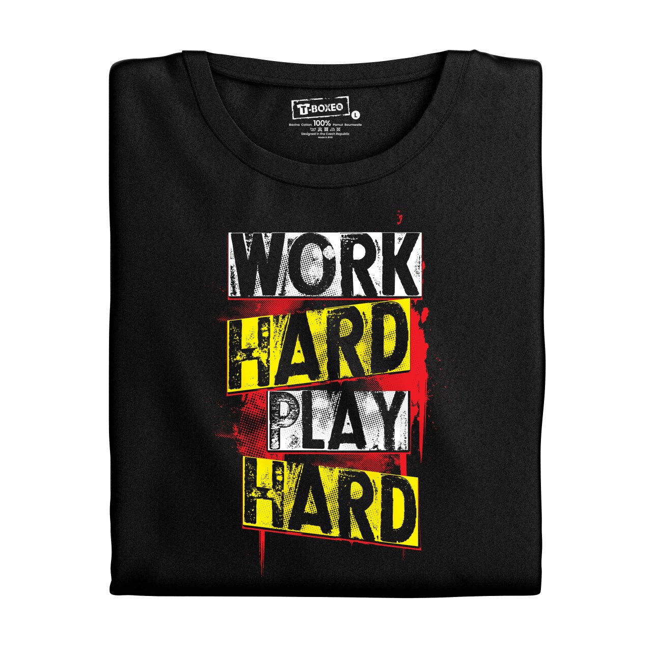 Pánské tričko s potiskem “Work Hard, Play Hard”