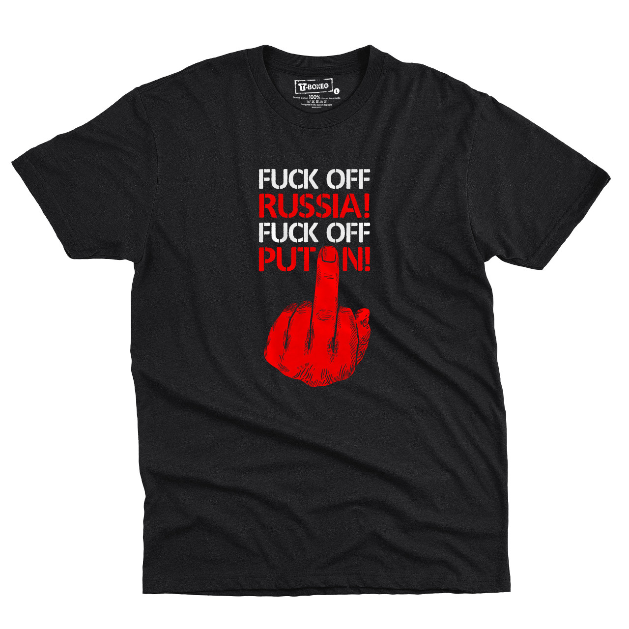 Pánské tričko s potiskem “Fuck off Russia! Fuck off Putin!”